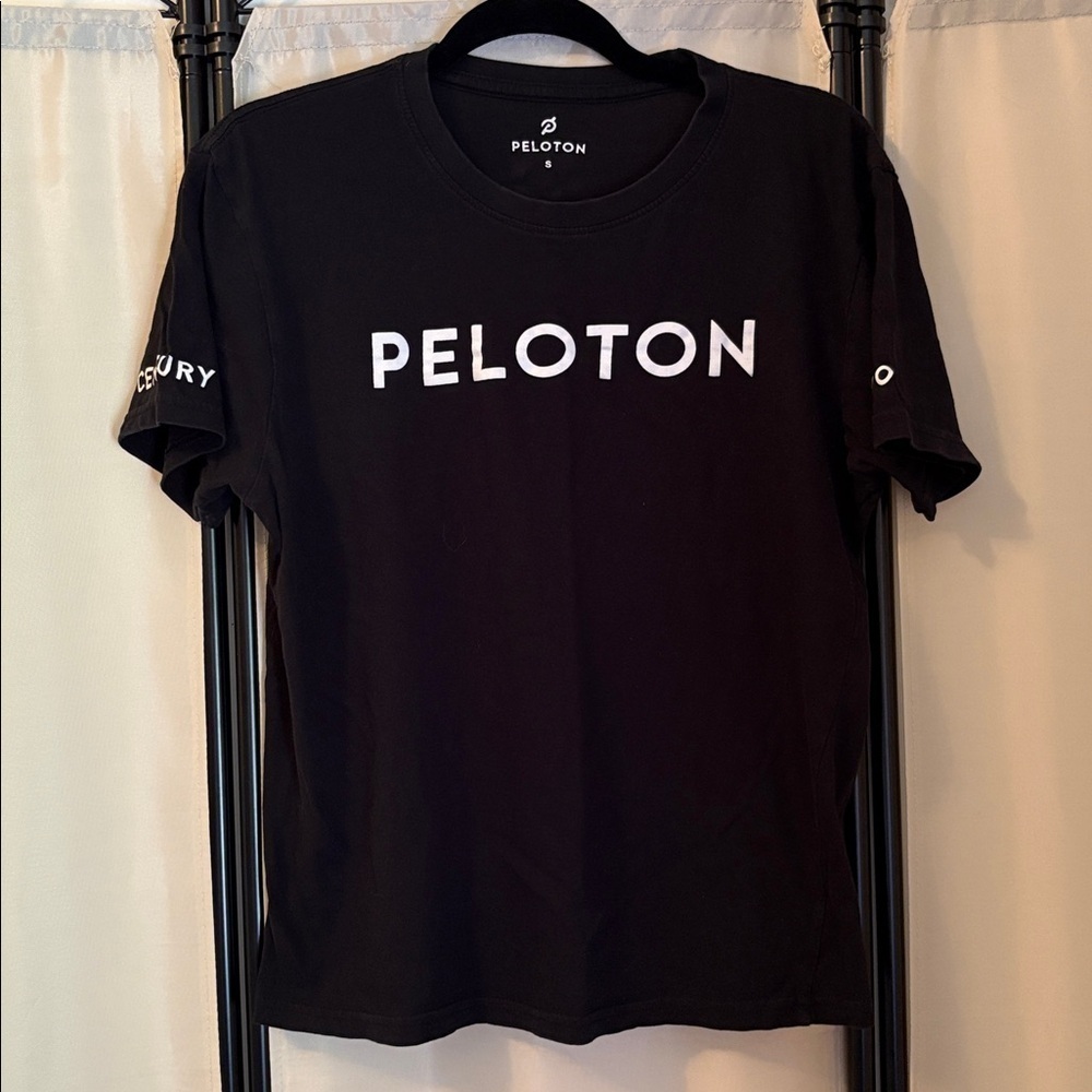 Peloton Black Tee with White Logo